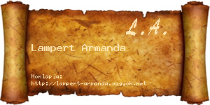 Lampert Armanda névjegykártya